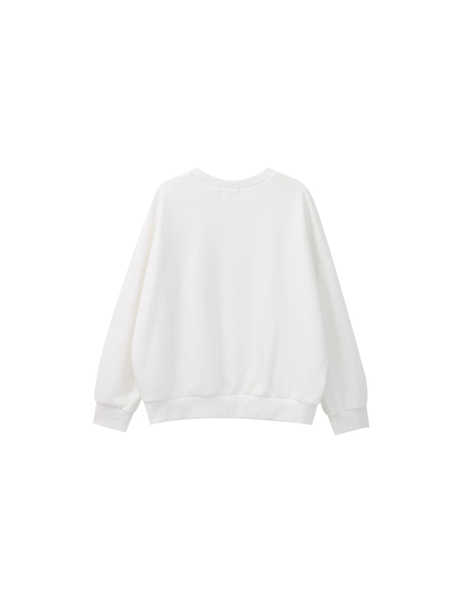 Embossed Logo Oversized Pullover Sweatshirt