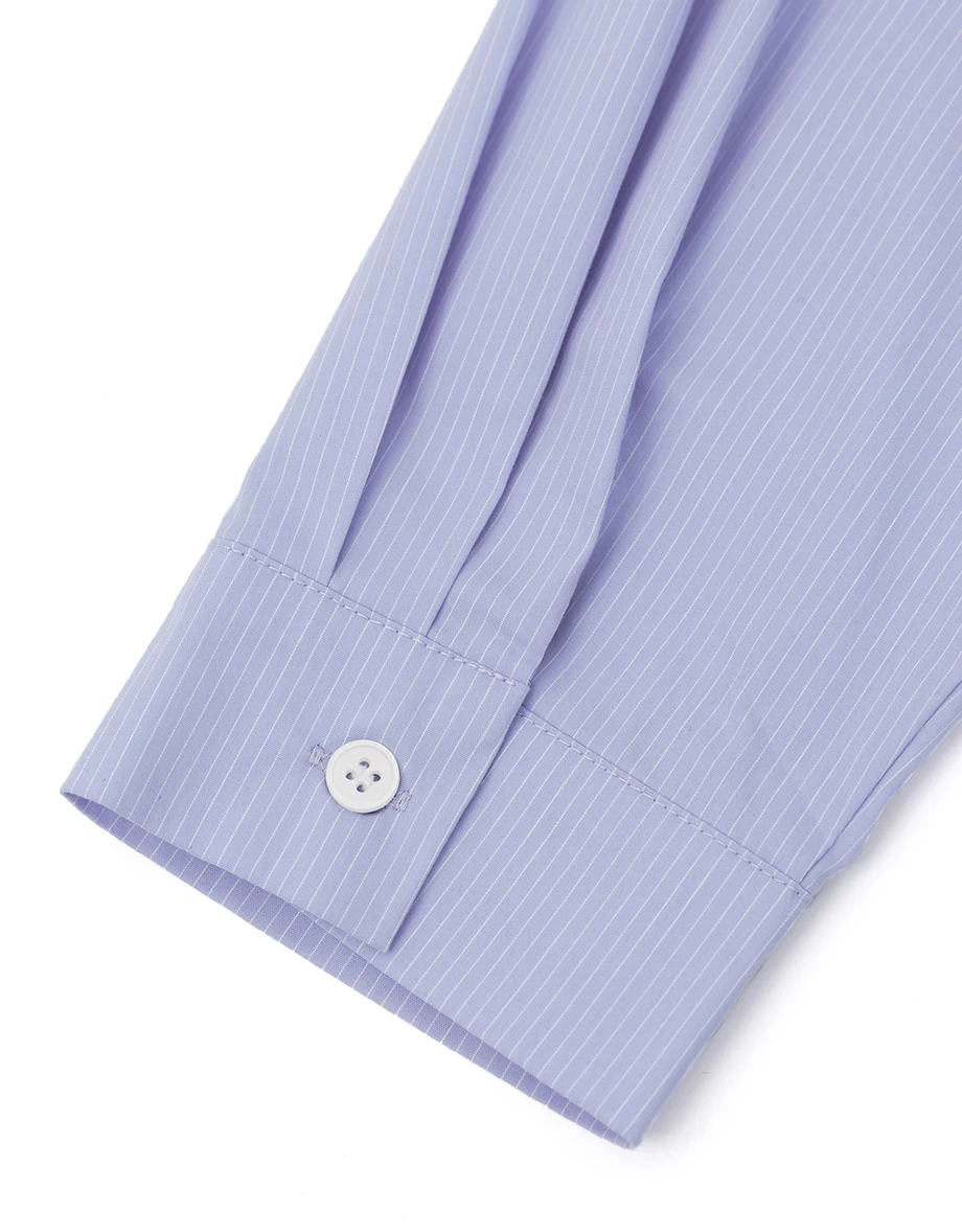 Oversized Pinstripe Long Sleeve Button Down Shirt Blouse