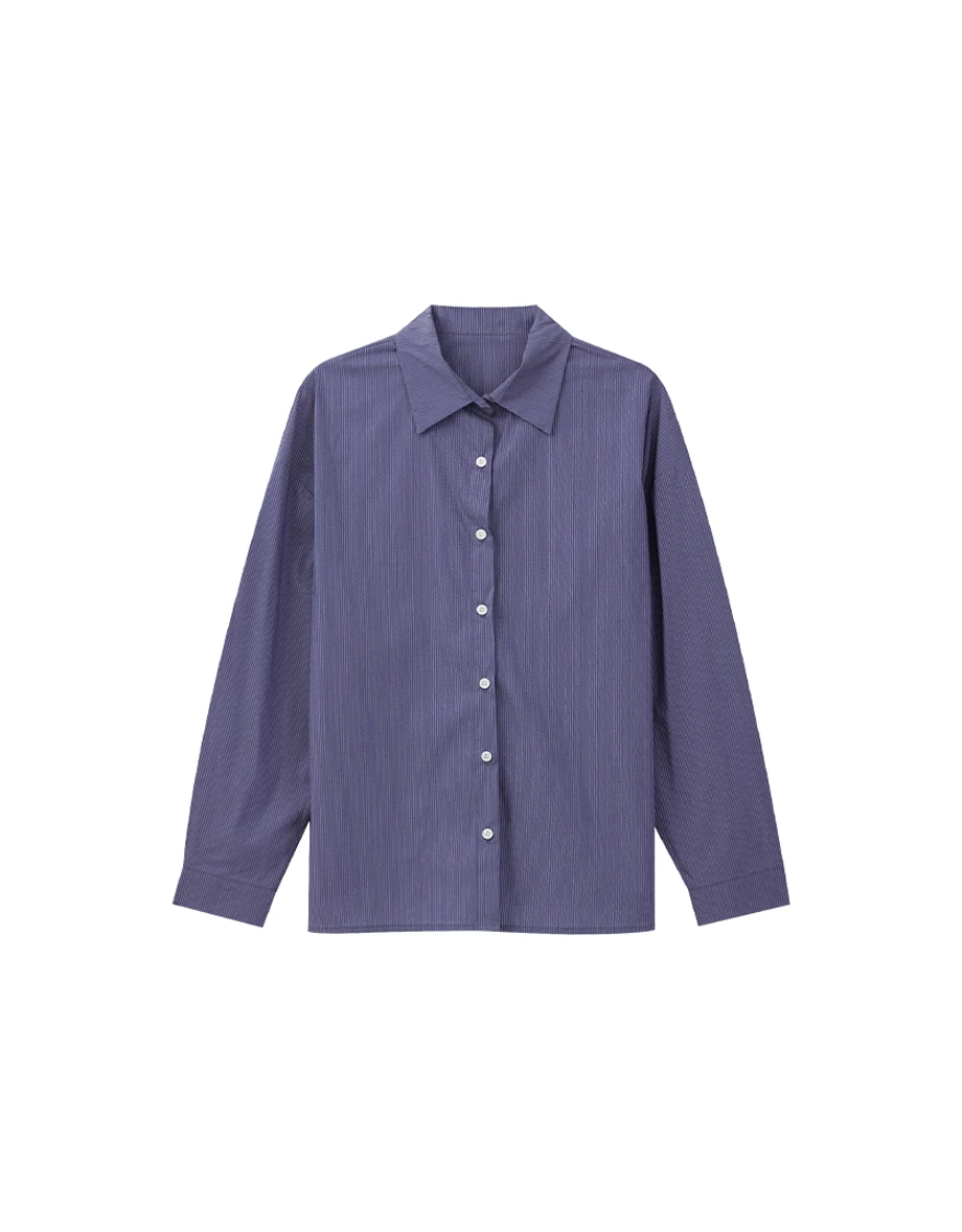 Oversized Pinstripe Long Sleeve Button Down Shirt Blouse