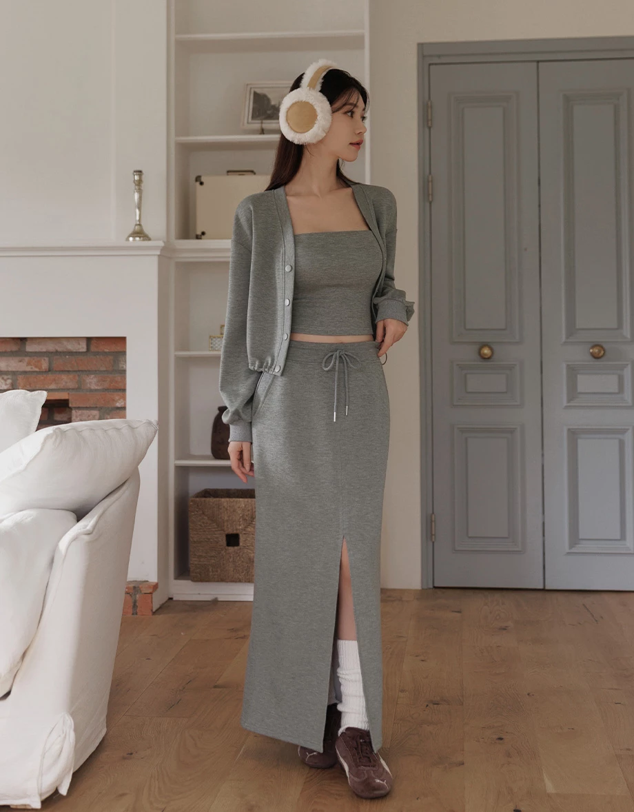 Cropped Button Down Cardigan Jacket with Adjustable Drawstring Hem Cropped Button Down Cardigan Jacket with Adjustable Drawstring Hem