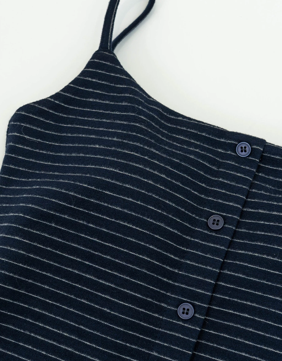 Spaghetti Strap Soft Knit Button Front Padded Camisole Top (Solid/Striped) Spaghetti Strap Soft Knit Button Front Padded Camisole Top (Solid/Striped)