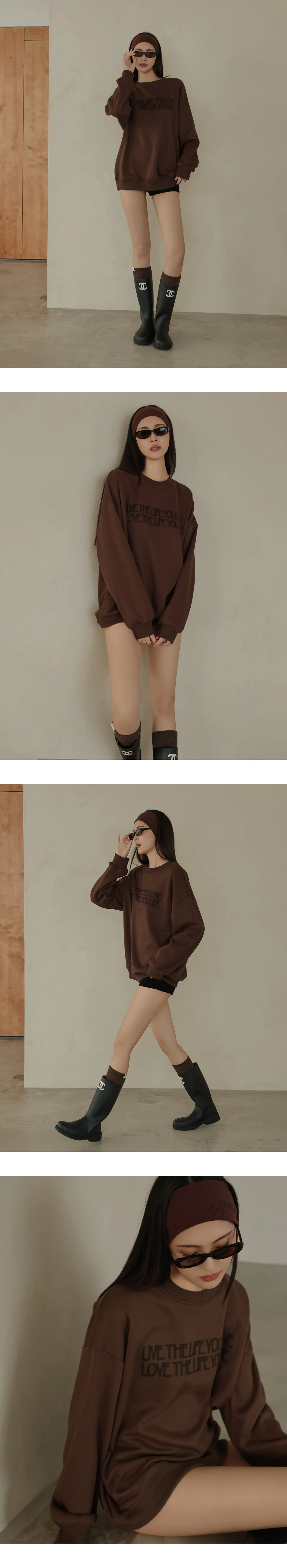 Oversized Soft Cotton Sweatshirt with Embroidered Lettering Oversized Soft Cotton Sweatshirt with Embroidered Lettering