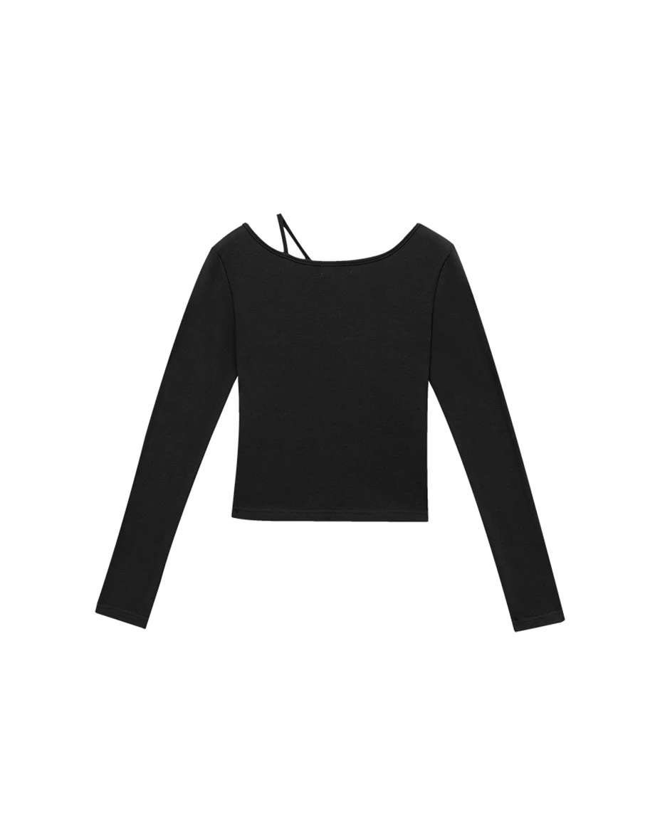 Top Crop Tencel Brushed Asimetris Cut Out