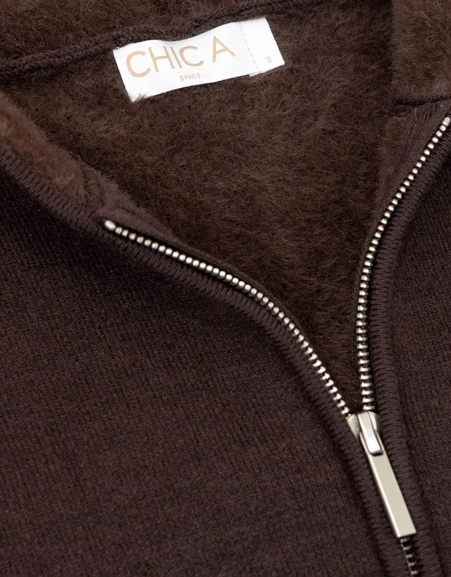 Soft Inner Fleece Hooded Zip Up Cropped Jacket