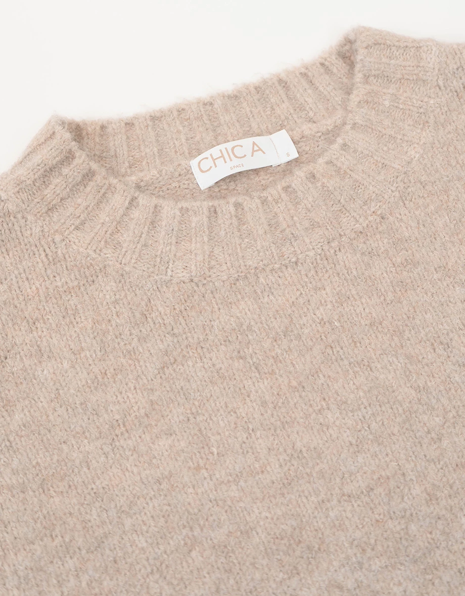 Soft Touch Fluffy Crew Neck Oversized Cropped Knit Sweater Soft Touch Fluffy Crew Neck Oversized Cropped Knit Sweater