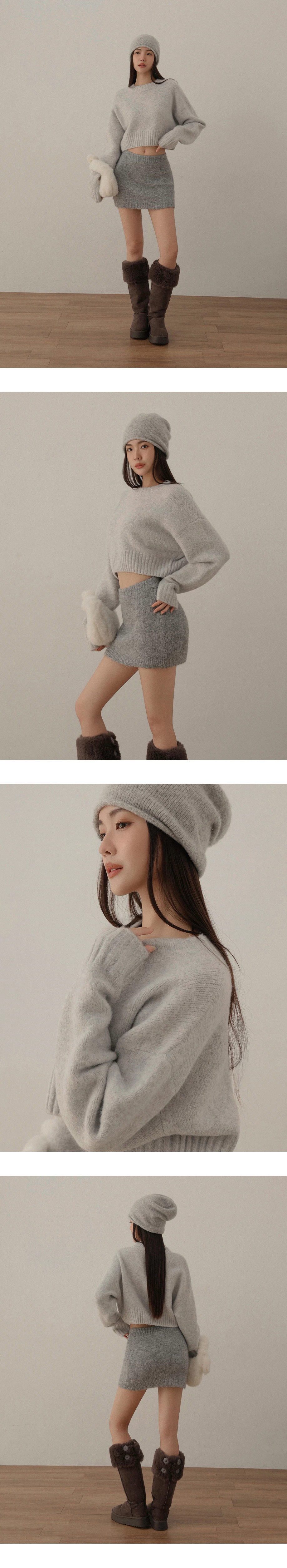 Soft Touch Fluffy Crew Neck Oversized Cropped Knit Sweater Soft Touch Fluffy Crew Neck Oversized Cropped Knit Sweater