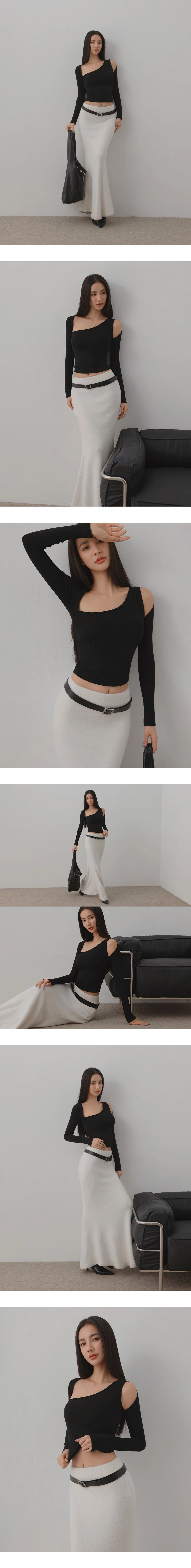 Asymmetric One Shoulder Cut Out Long Sleeve Padded Bra Top