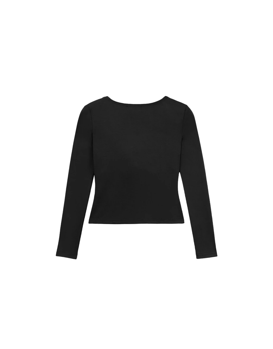 Asymmetric One Shoulder Cut Out Long Sleeve Padded Bra Top