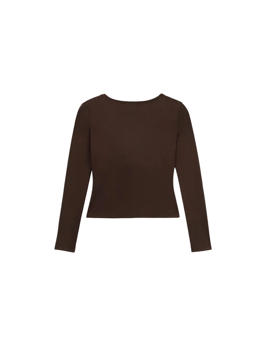 Asymmetric One Shoulder Cut Out Long Sleeve Padded Bra Top