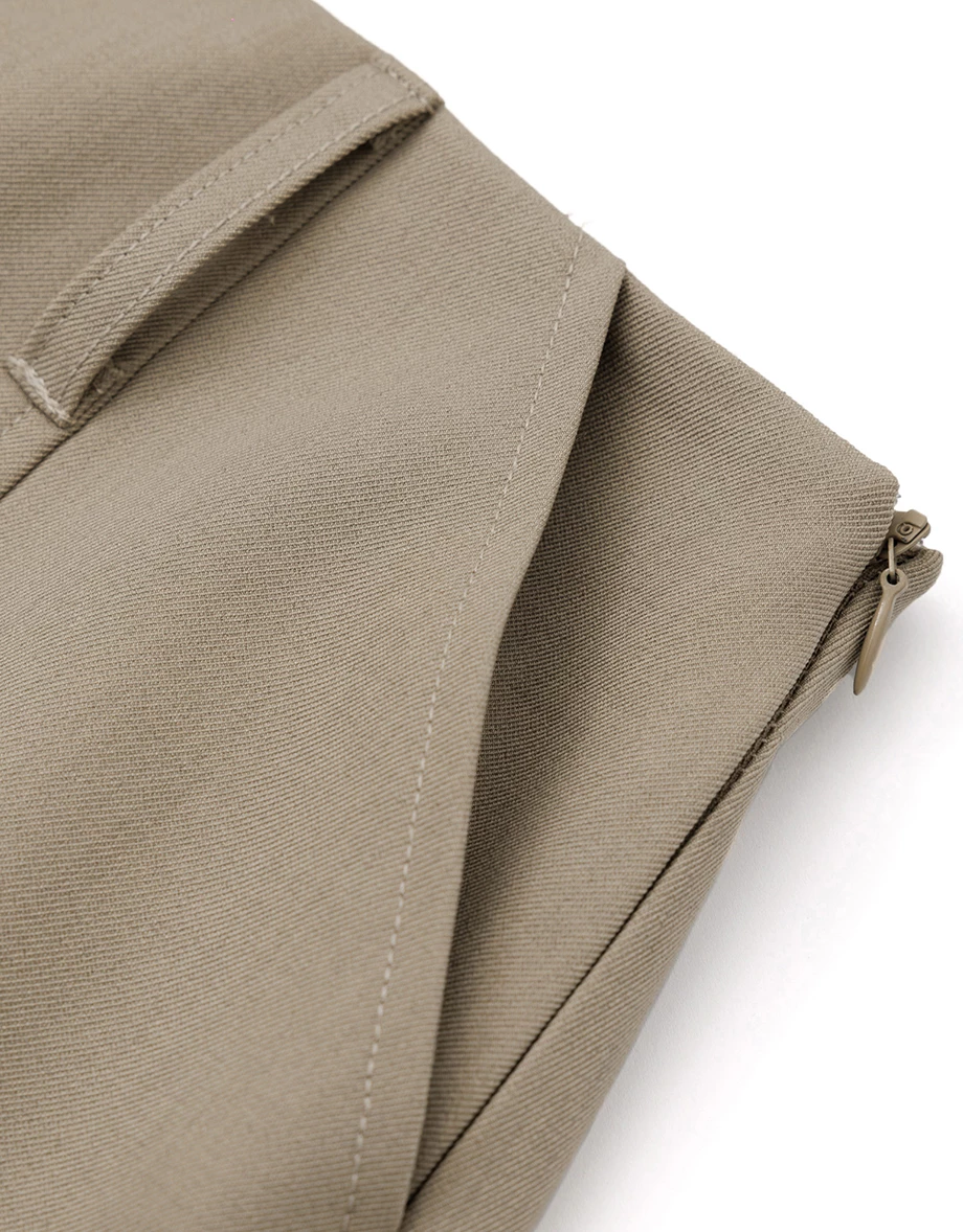 High Waist Tailored A Line Mini Skirt (with Belt)