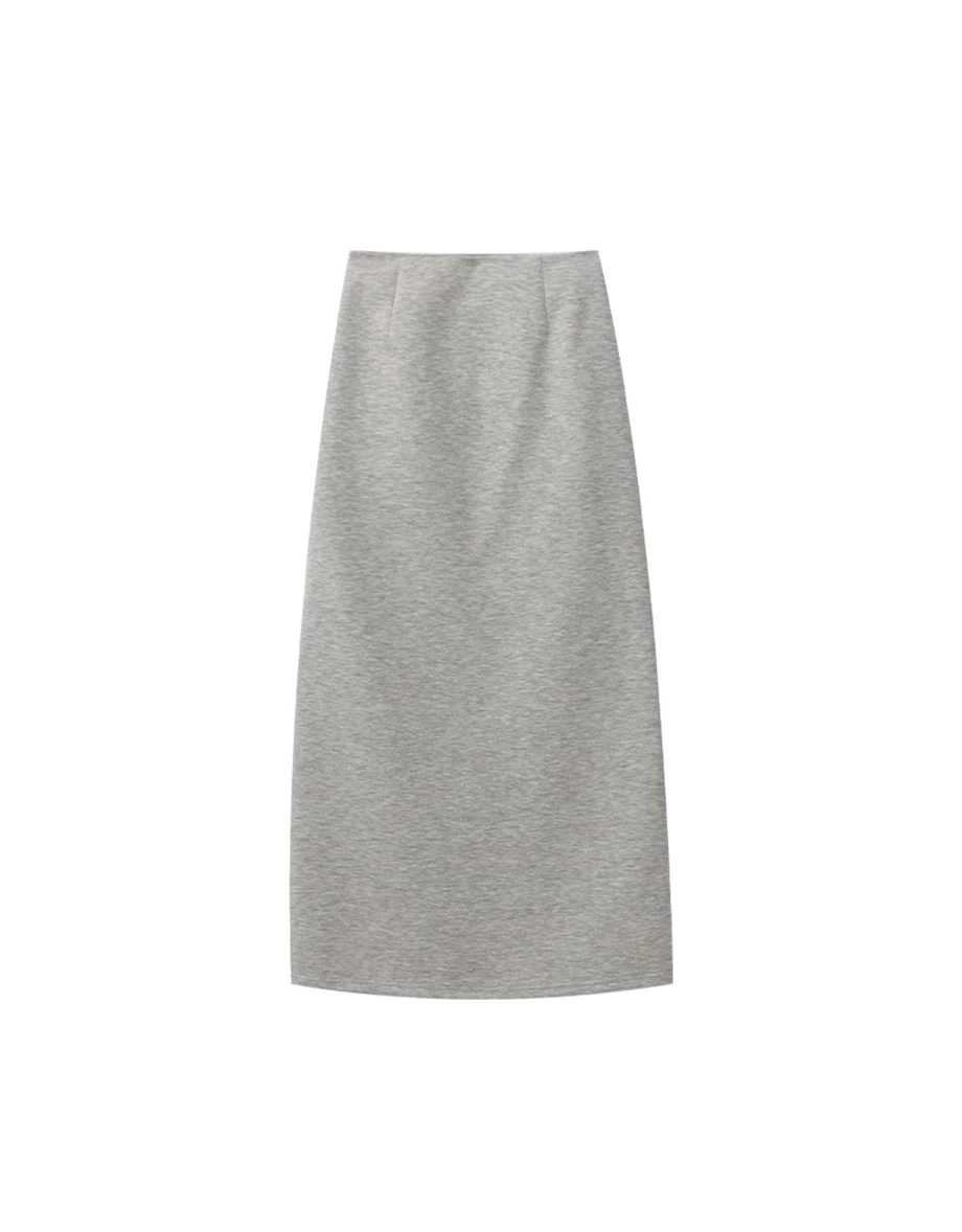 Soft Stretch Cotton Basic High Waist Jersey Maxi Skirt