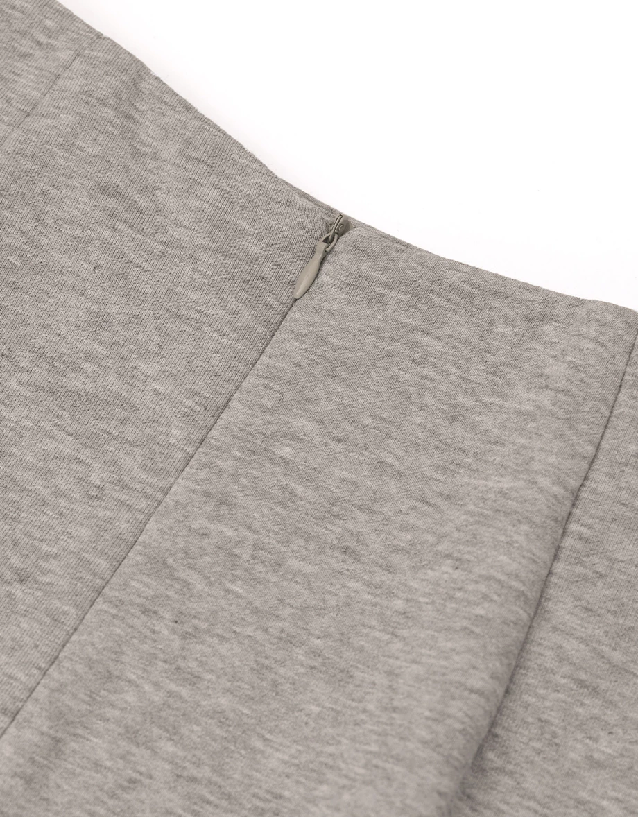 Front Slit Cotton Blend Maxi Skirt