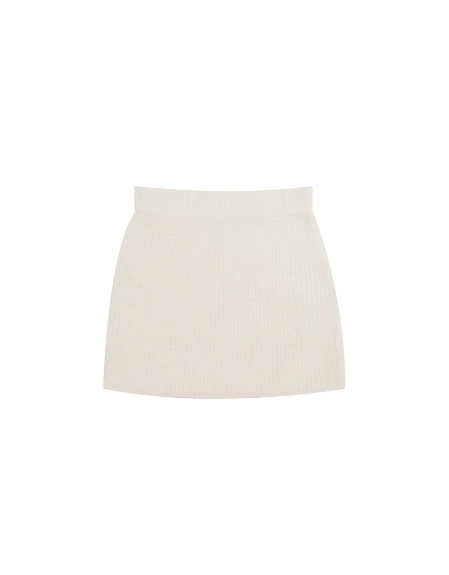 Fluffy Ribbed Knit Fitted Mini Skirt Fluffy Ribbed Knit Fitted Mini Skirt