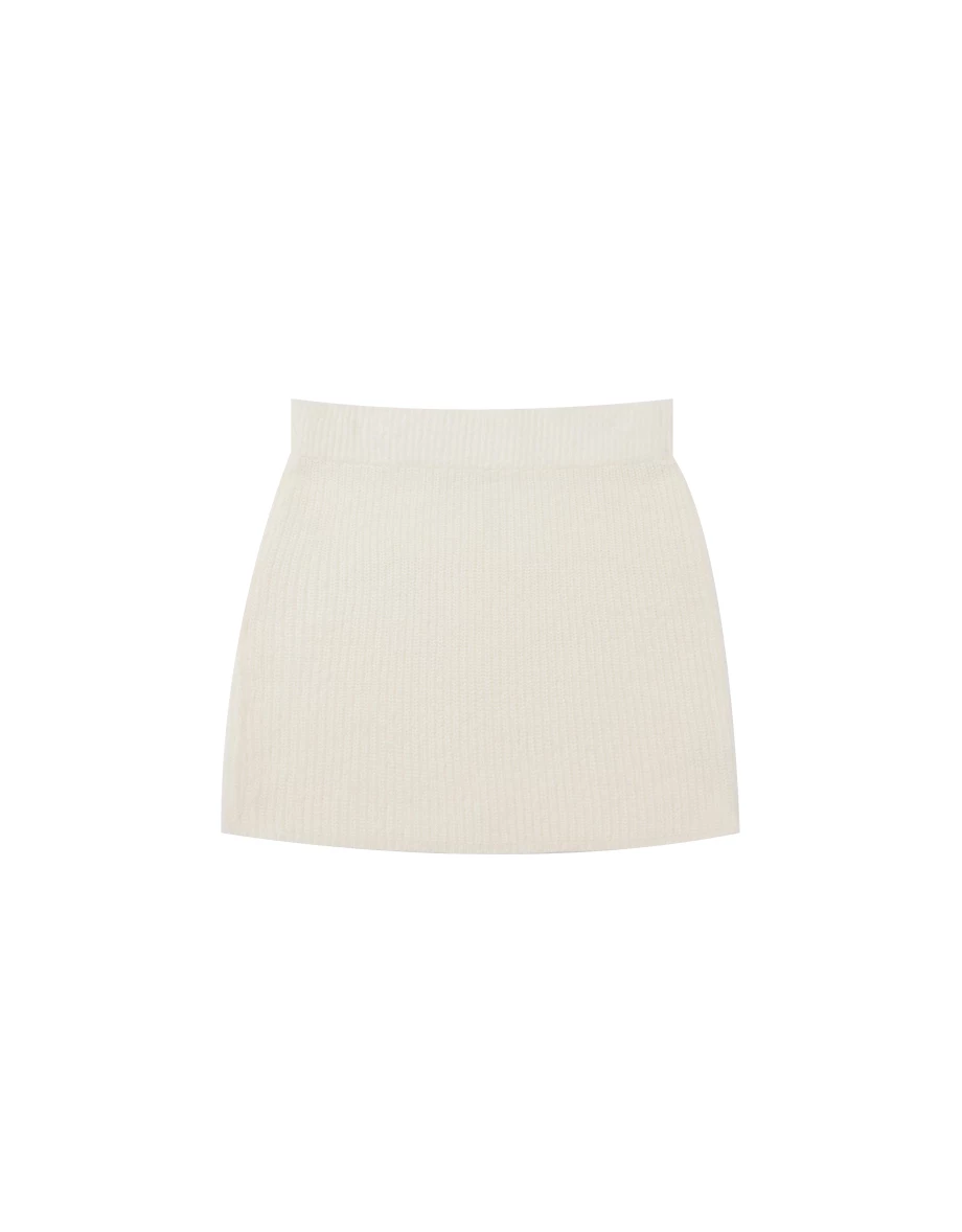Fluffy Ribbed Knit Fitted Mini Skirt Fluffy Ribbed Knit Fitted Mini Skirt
