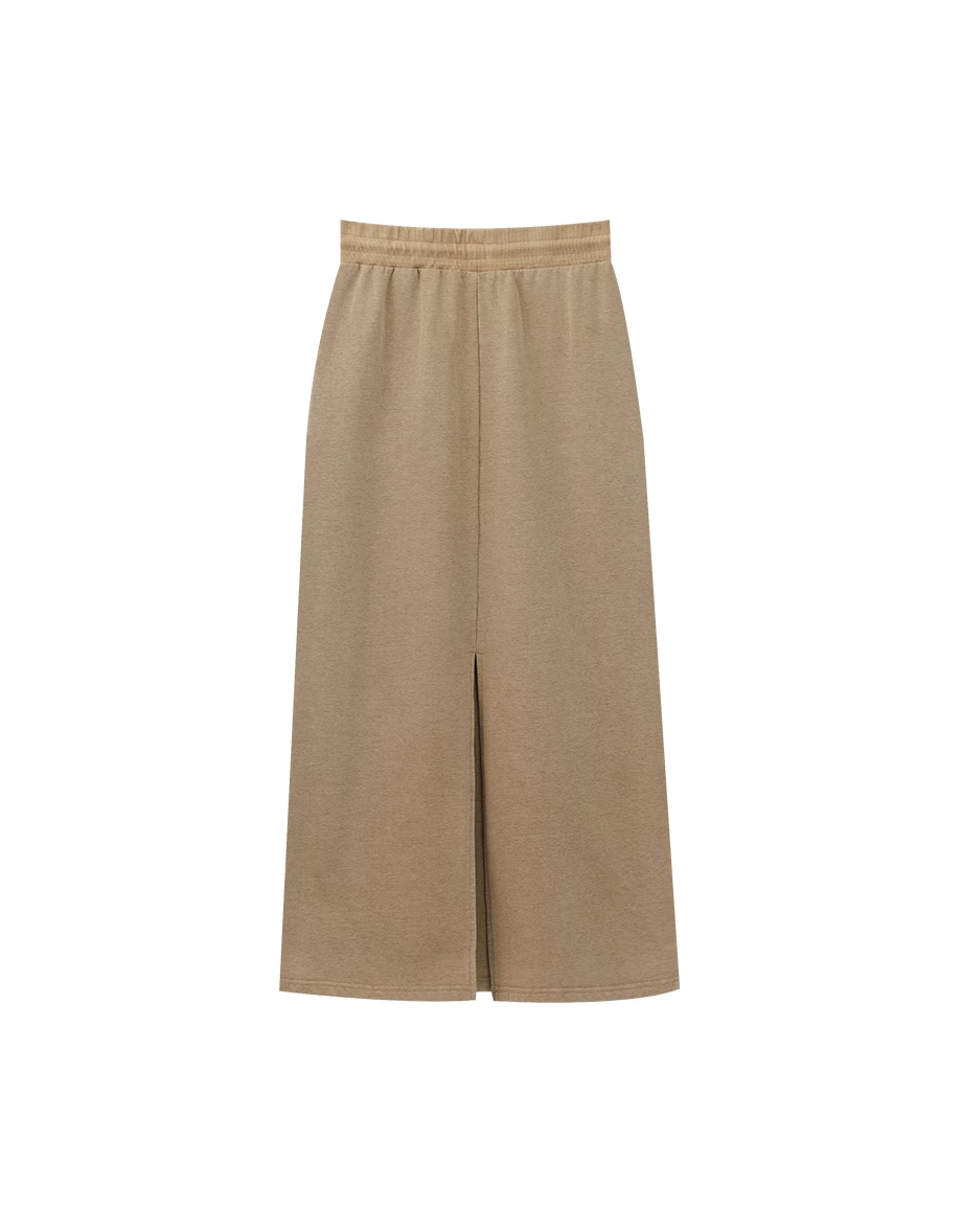 Soft Cotton Blend Drawstring Waist Maxi Skirt with Side Pocket Detail Soft Cotton Blend Drawstring Waist Maxi Skirt with Side Pocket Detail