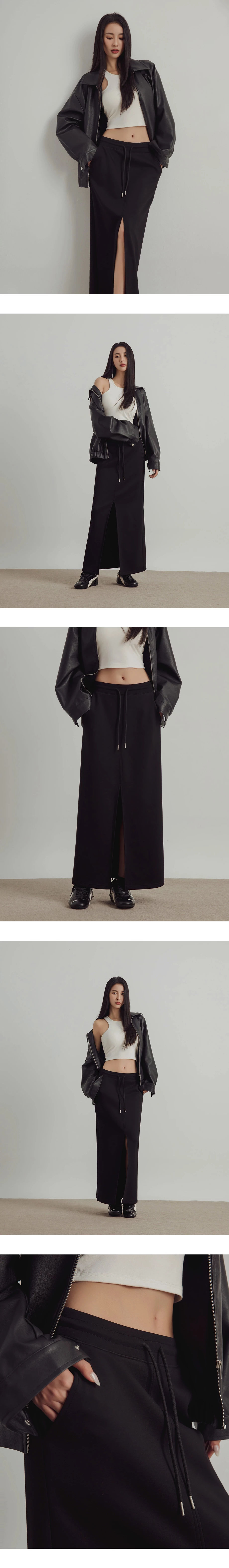 Casual Cotton Jersey Drawstring Maxi Skirt Casual Cotton Jersey Drawstring Maxi Skirt