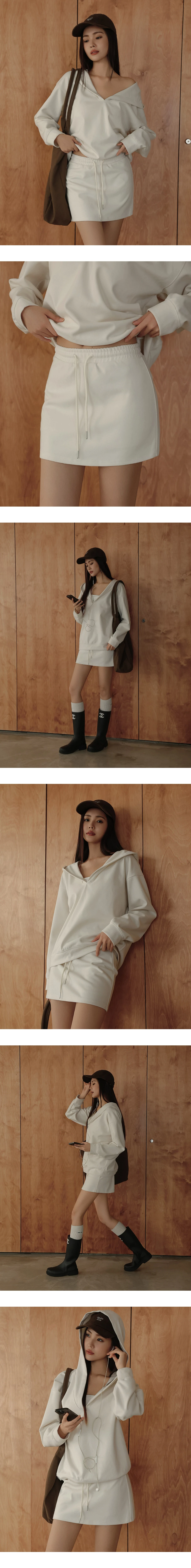 Adjustable Drawstring Waist Cotton Mini Skirt Adjustable Drawstring Waist Cotton Mini Skirt