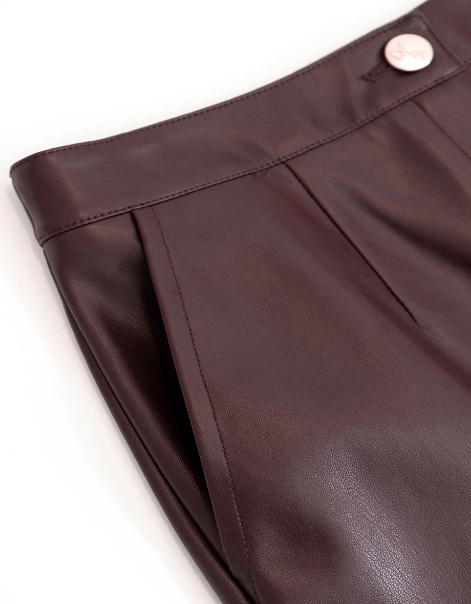 High Waist Faux Leather Straight Maxi Skirt