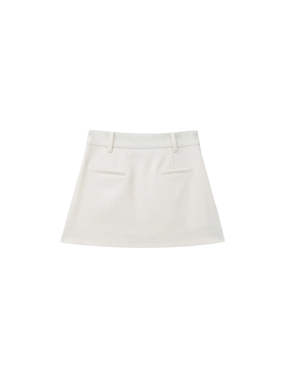 Twill A Line Mini Skirt with Pocket Detail