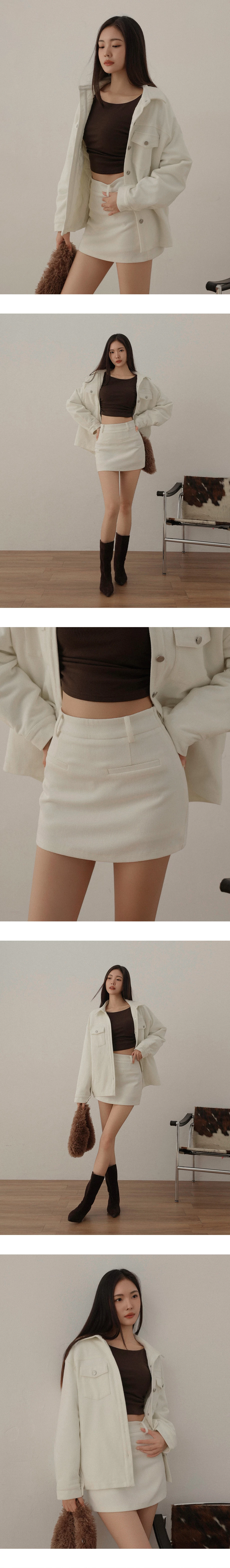 Twill A Line Mini Skirt with Pocket Detail