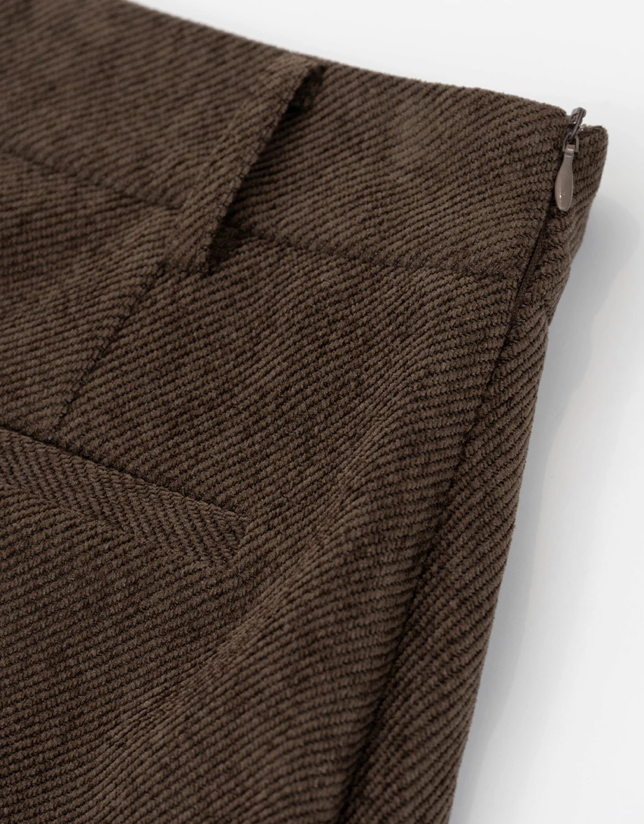 Twill A Line Mini Skirt with Pocket Detail