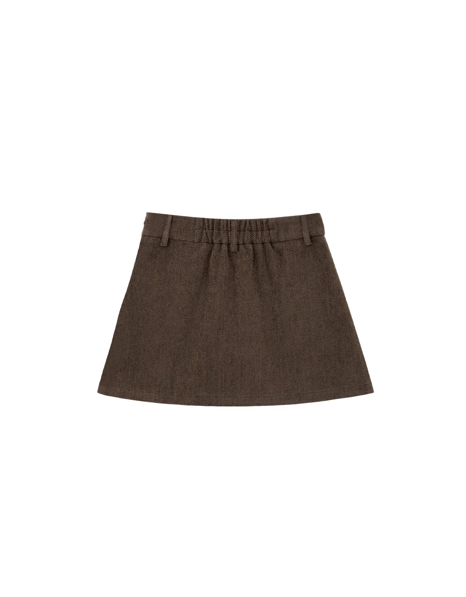 Twill A Line Mini Skirt with Pocket Detail