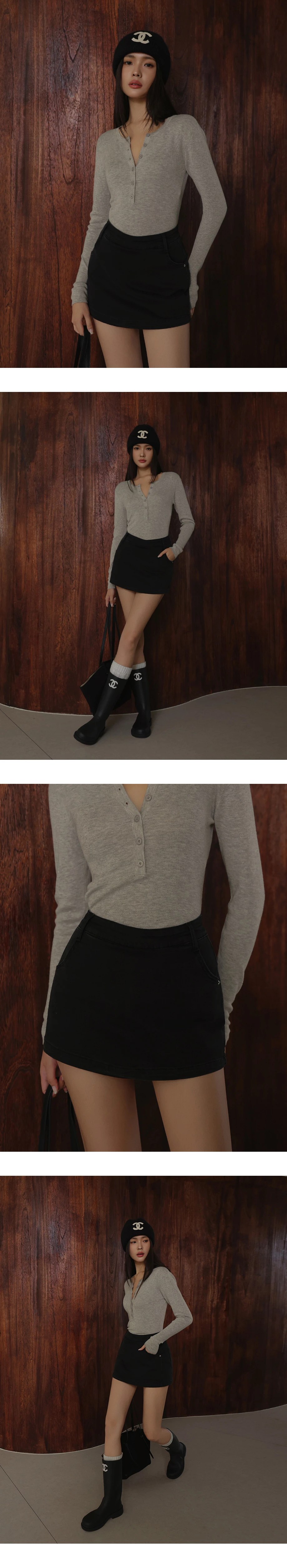 Classic Wash Fitted Jeans Denim Mini Skirt with Back Zip Closure Classic Wash Fitted Jeans Denim Mini Skirt with Back Zip Closure