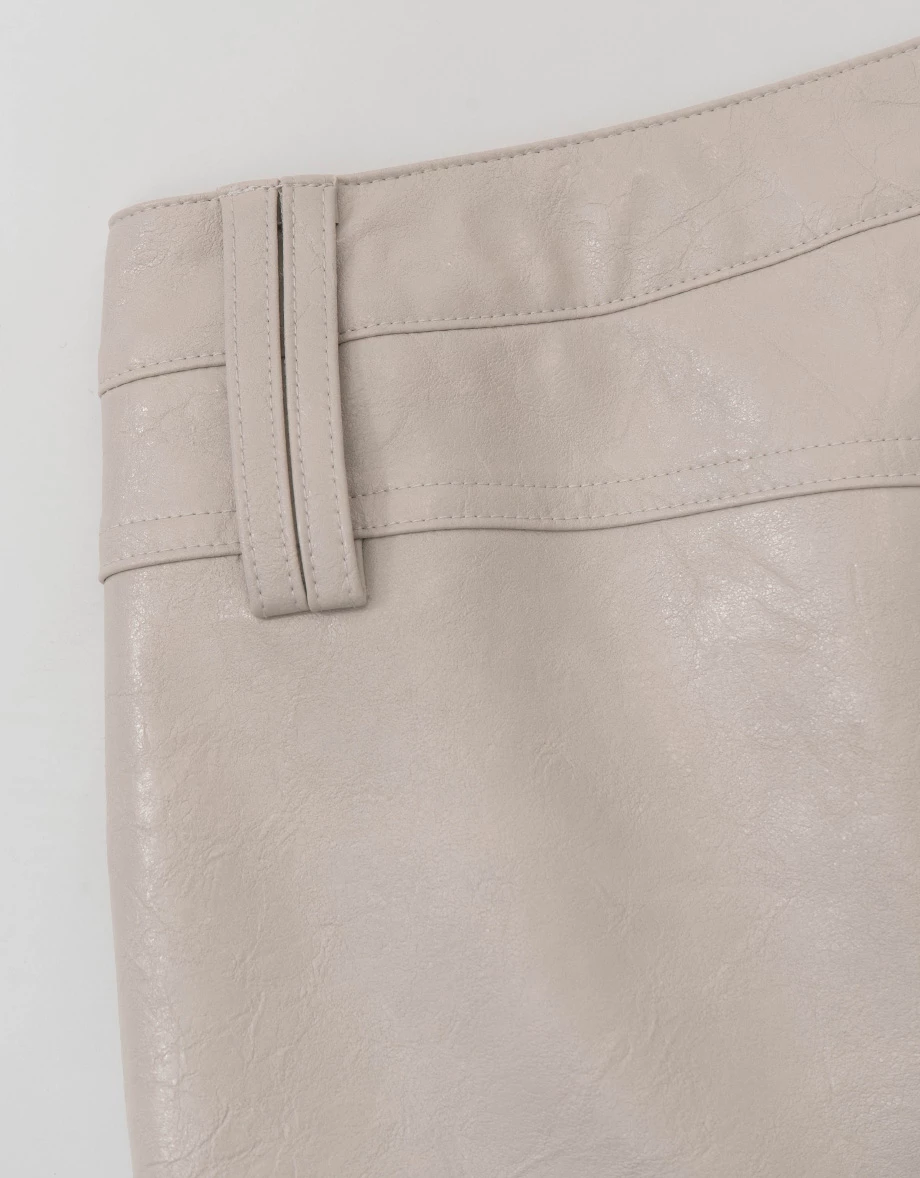 Low Waist Glossy Textured Faux Leather A Line Mini Skirt