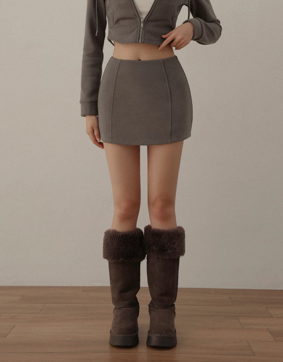 Low Rise Structured Panelled A Line Mini Skirt