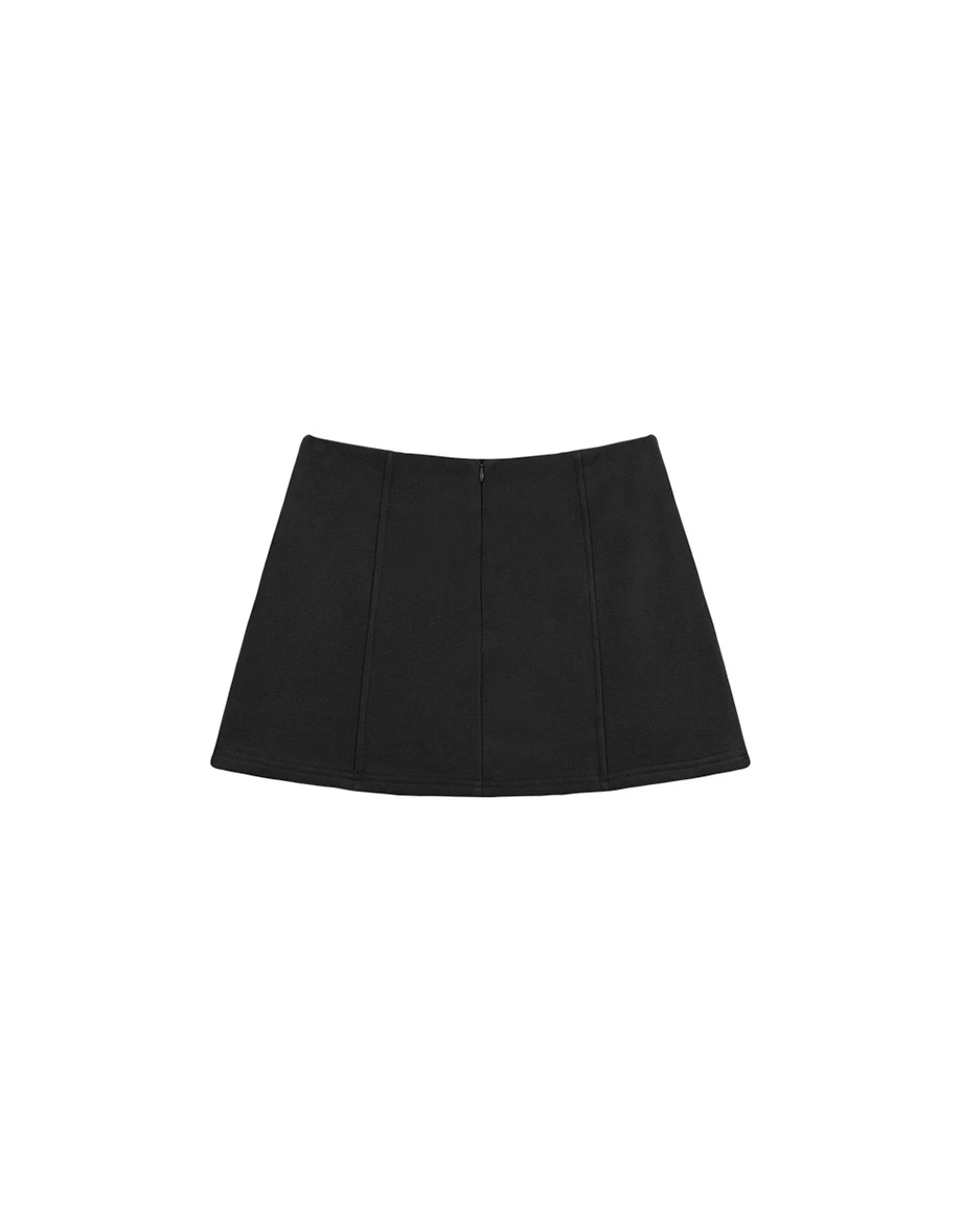 Low Rise Structured Panelled A Line Mini Skirt