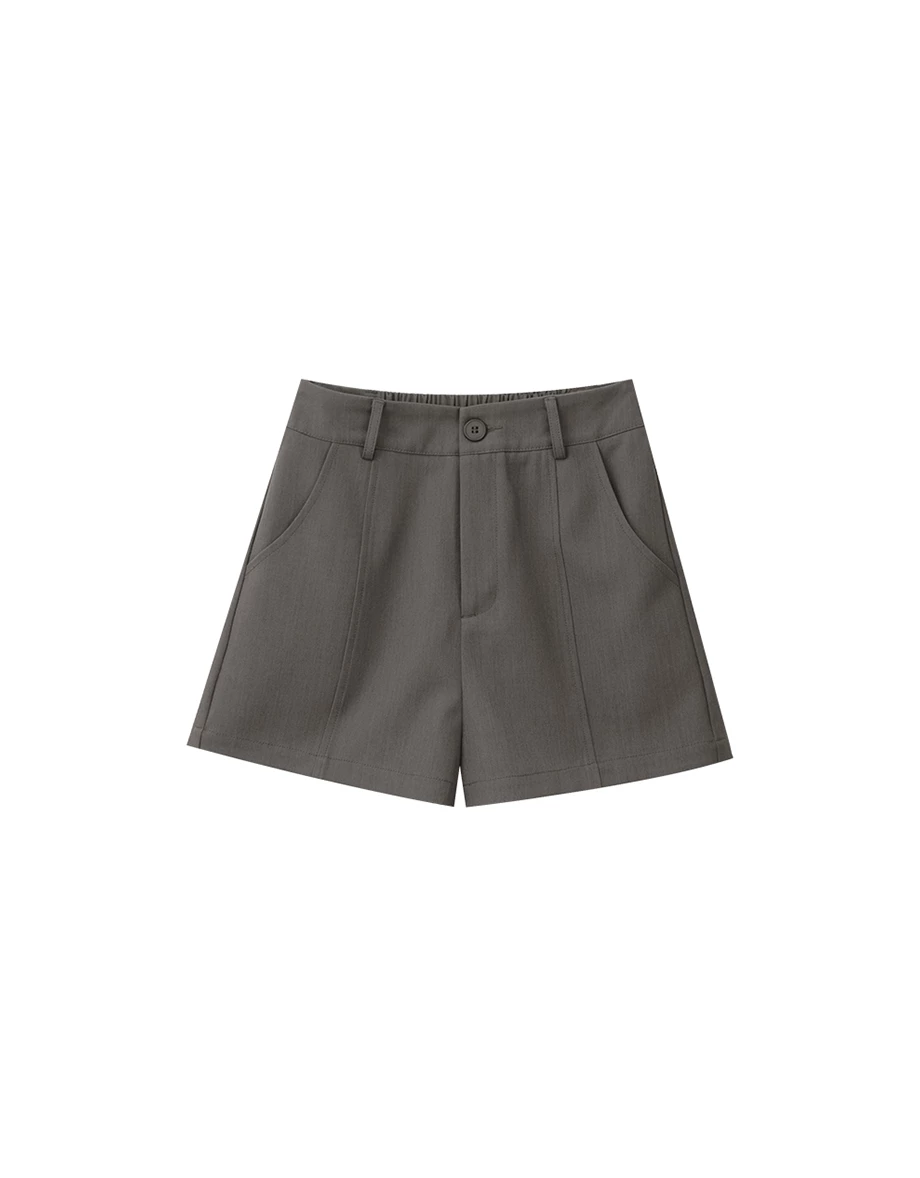 Elastic Waist Wide Leg Tailored Shorts