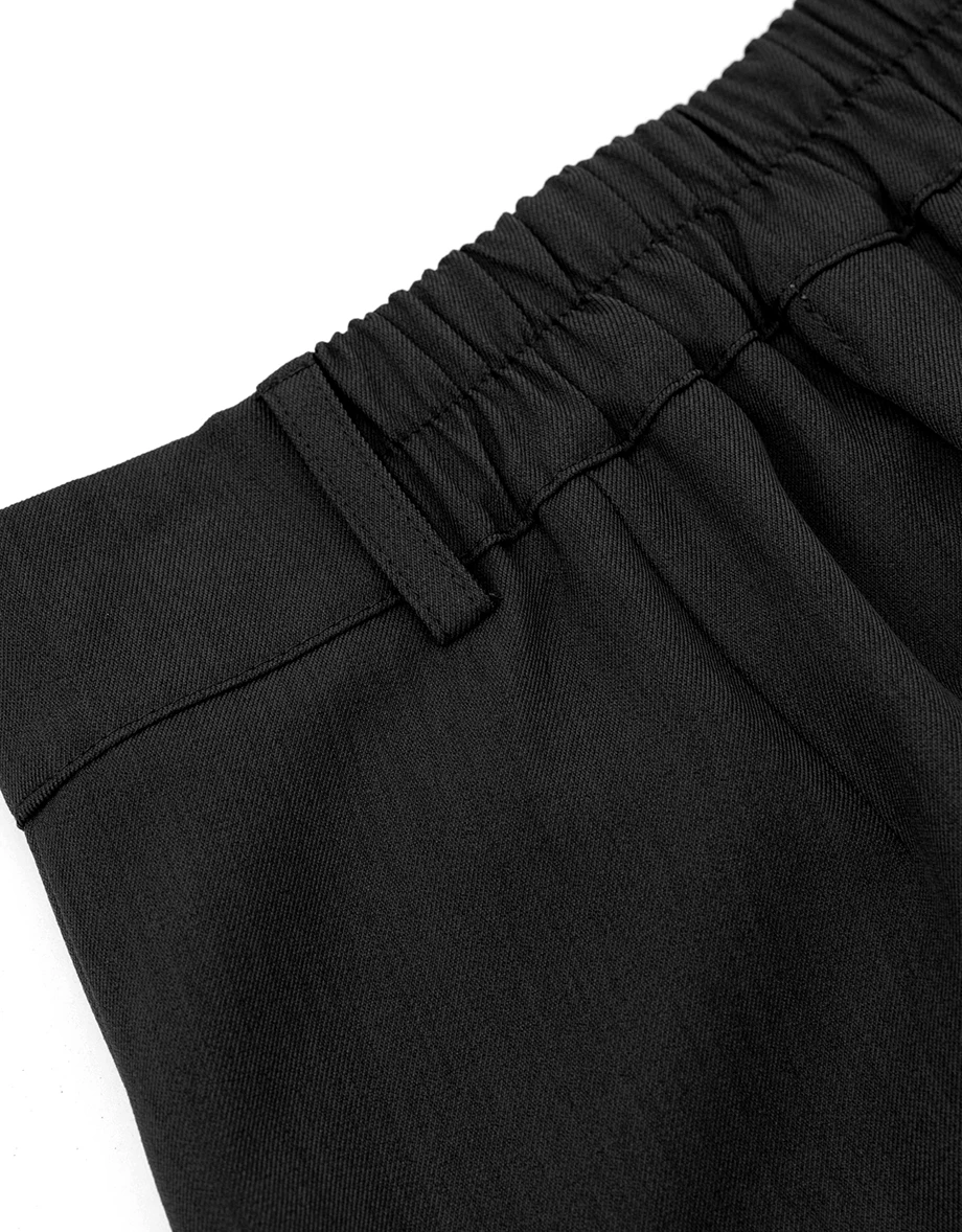 Elastic Waist Wide Leg Tailored Shorts