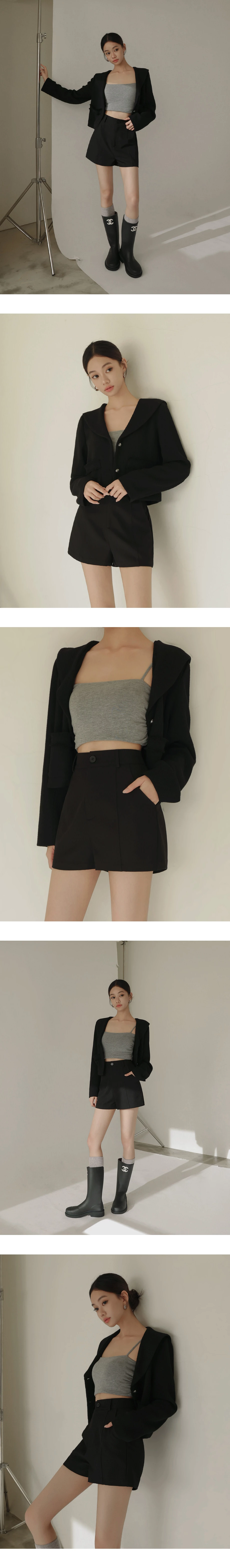 Elastic Waist Wide Leg Tailored Shorts