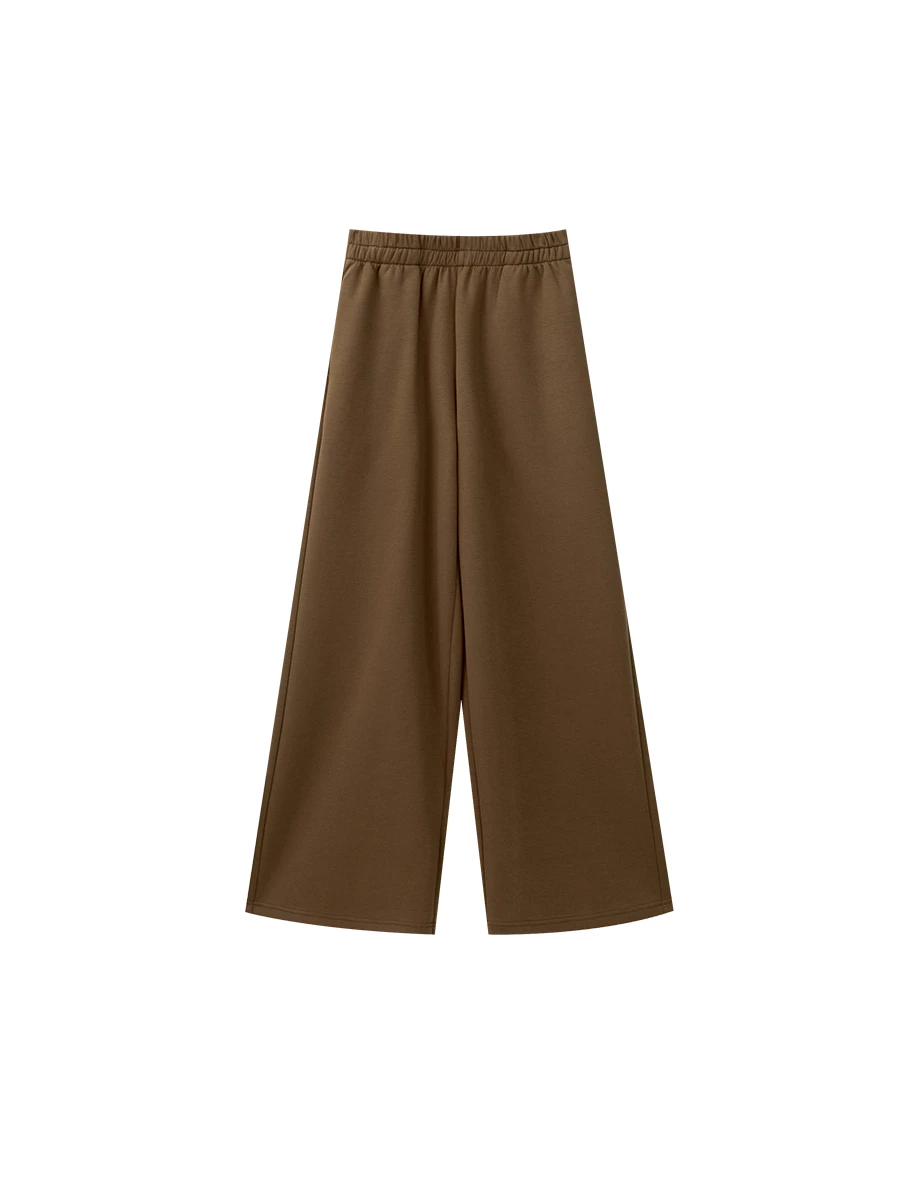 Soft Stretch Cotton Elastic Waist Wide Leg Sweatpants