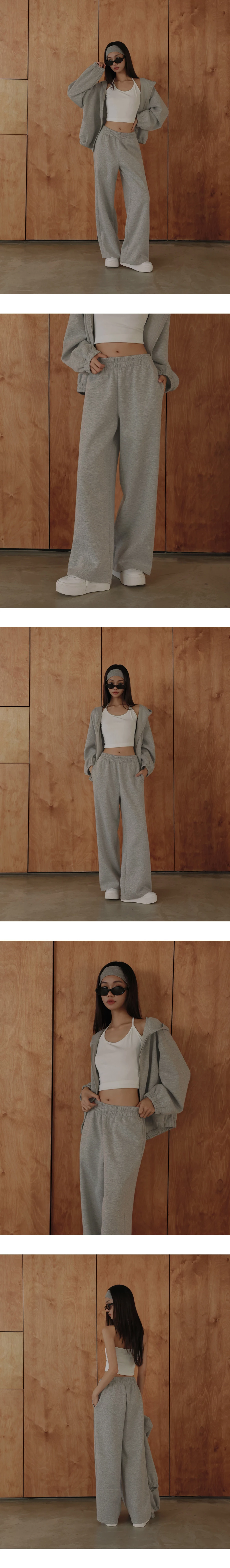 Soft Stretch Cotton Elastic Waist Wide Leg Sweatpants Soft Stretch Cotton Elastic Waist Wide Leg Sweatpants