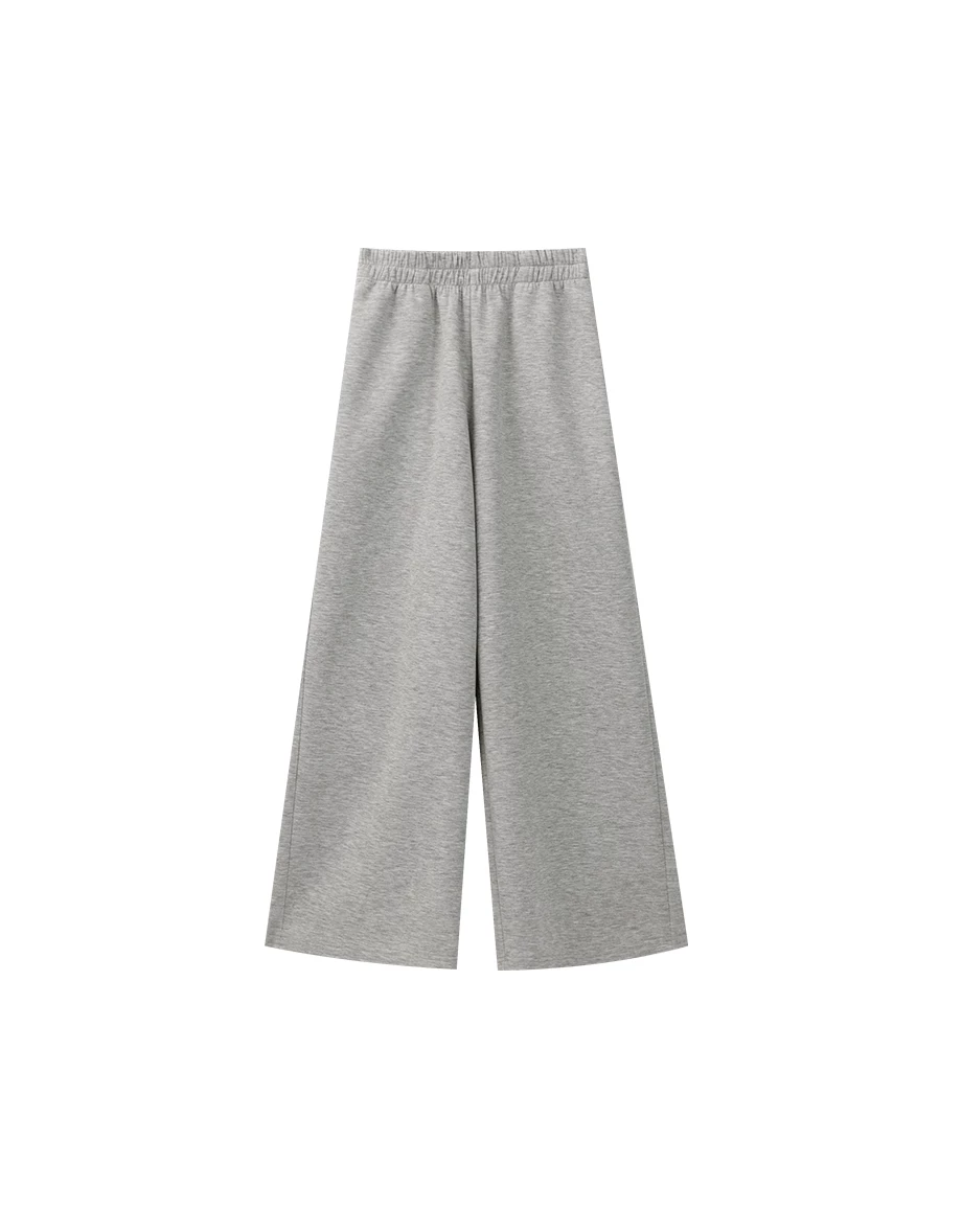 Soft Stretch Cotton Elastic Waist Wide Leg Sweatpants