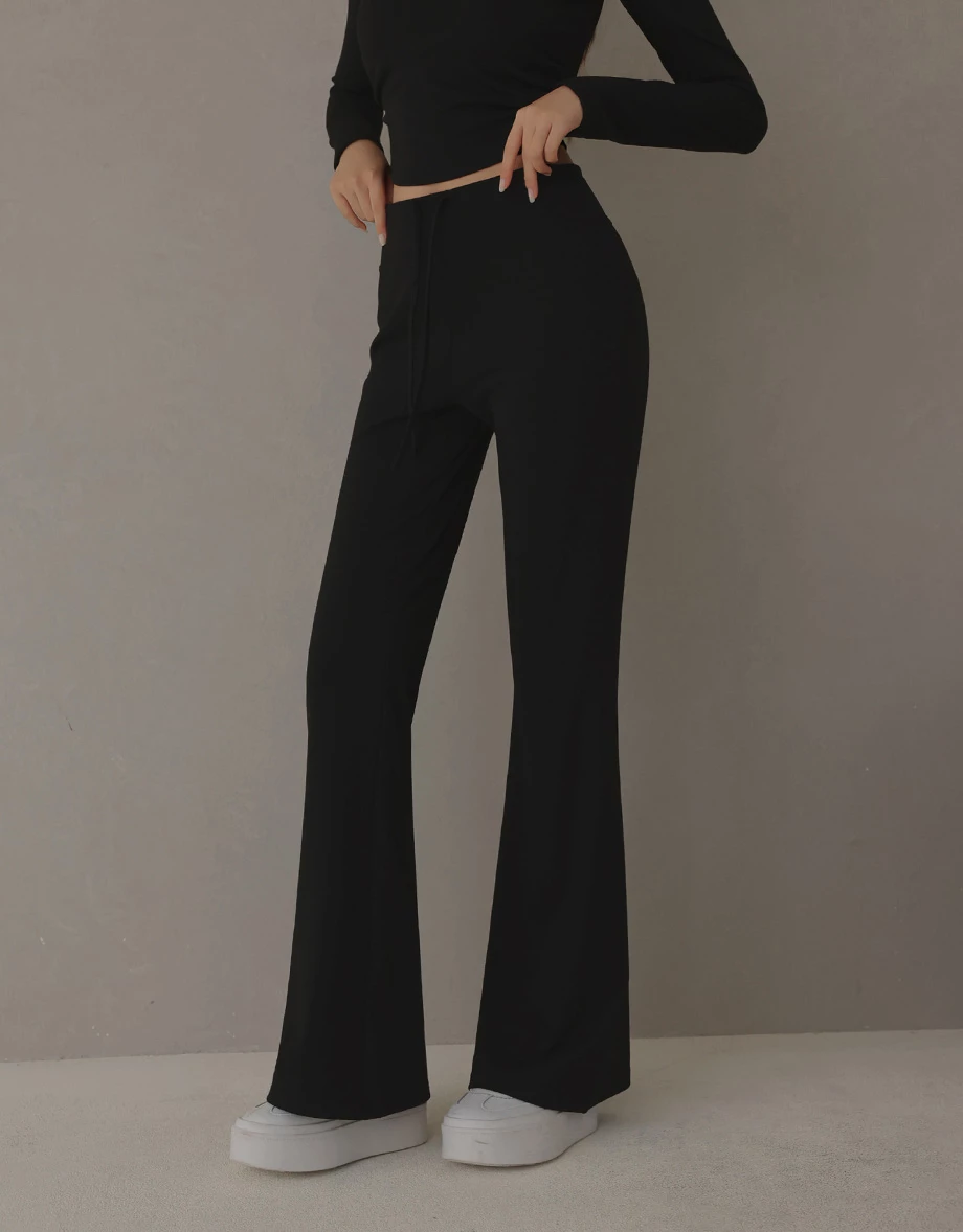 【Heat Tech】High Waisted Drawstring Soft Flare Lounge Pants 【Heat Tech】High Waisted Drawstring Soft Flare Lounge Pants