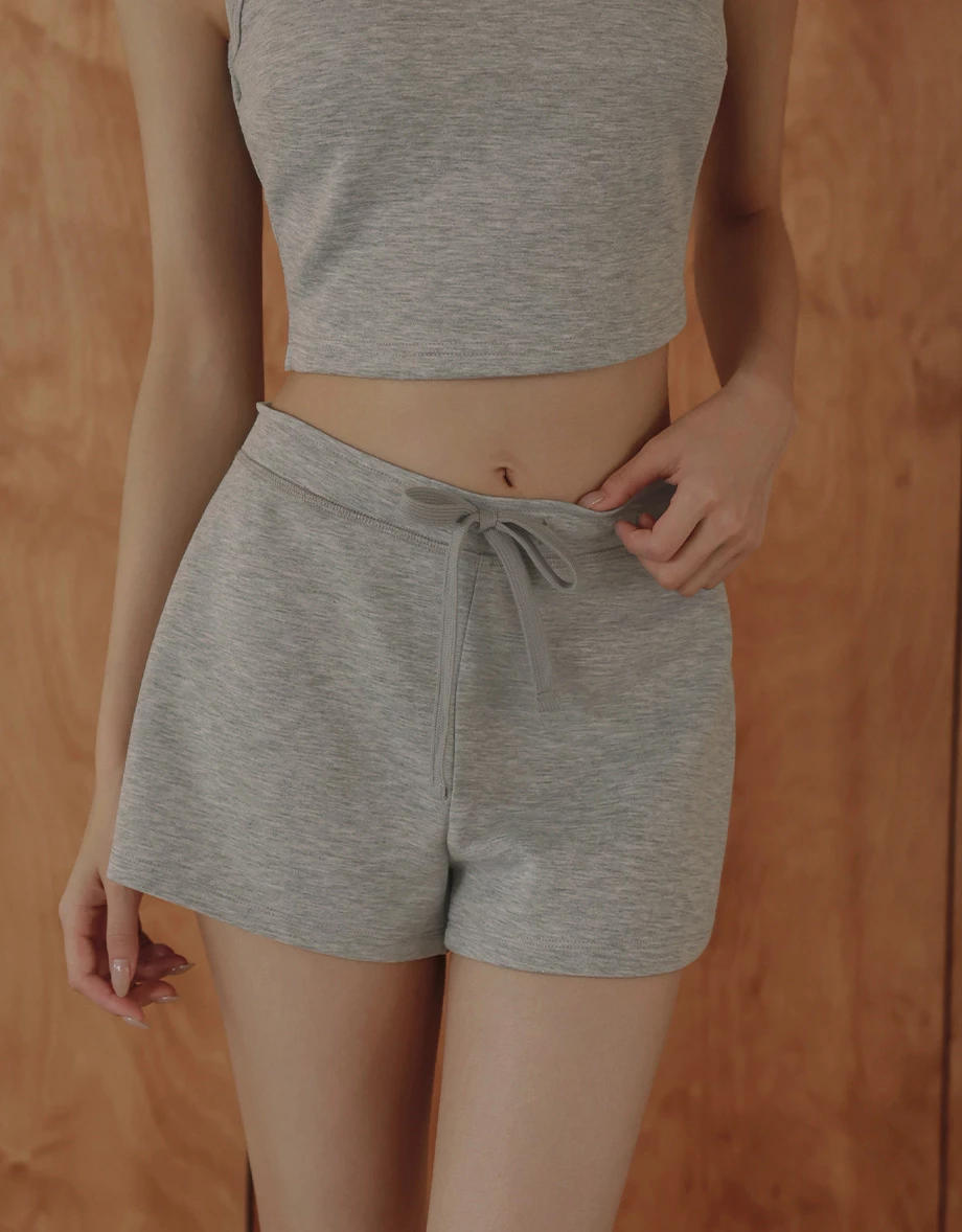 Soft Stretch Cotton Drawstring Waist Lounge Shorts