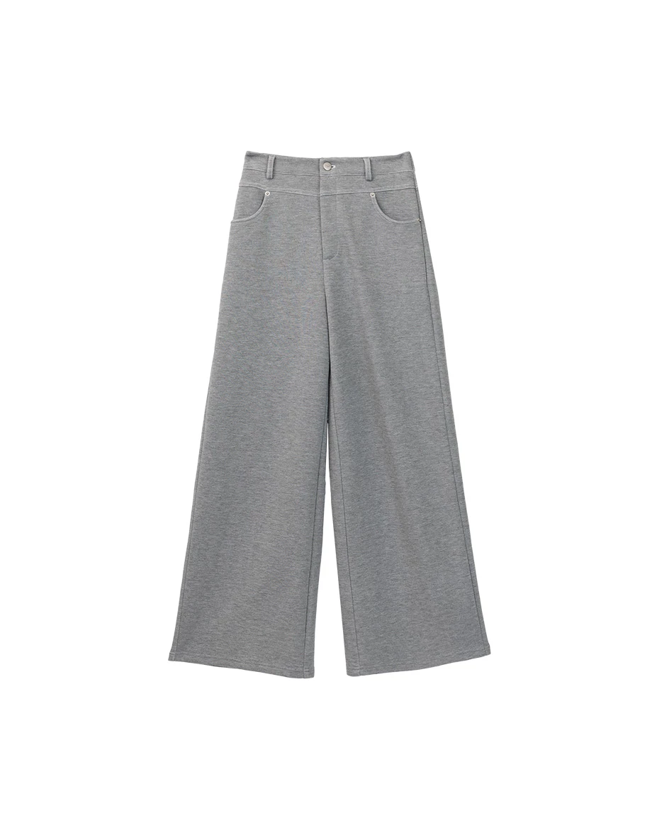 Soft Cotton Blend Straight Leg Lounge Pants with Pockets