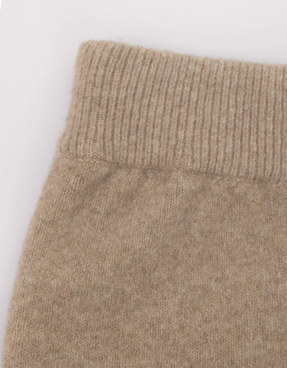 Soft Knit Cozy Shorts with Elastic Rib Waistband