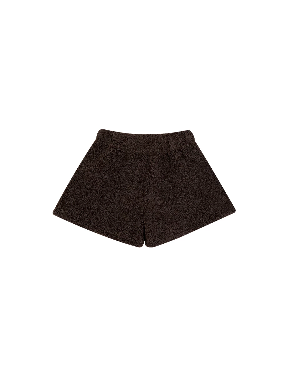 Low Rise Soft Fuzzy Drawstring Fleece Lounge Shorts