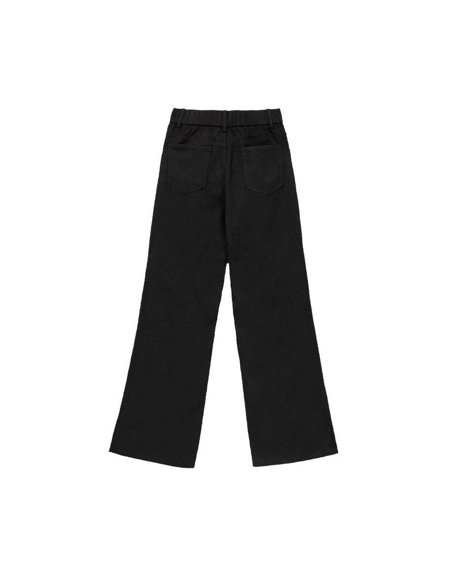 High Waist Split Hem Straight Leg Flared Pants