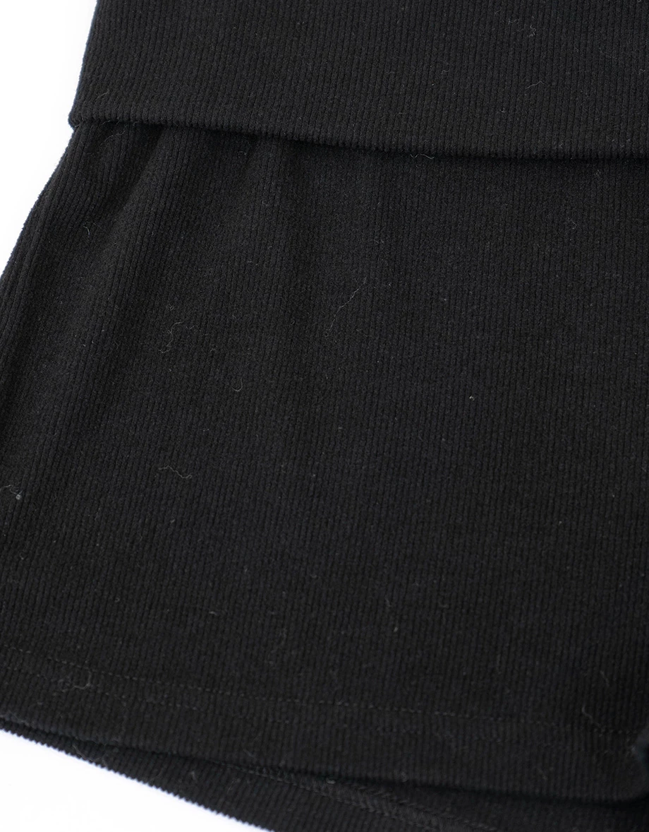 Folded Elastic Waistband Ribbed Fitted Lounge Shorts Folded Elastic Waistband Ribbed Fitted Lounge Shorts