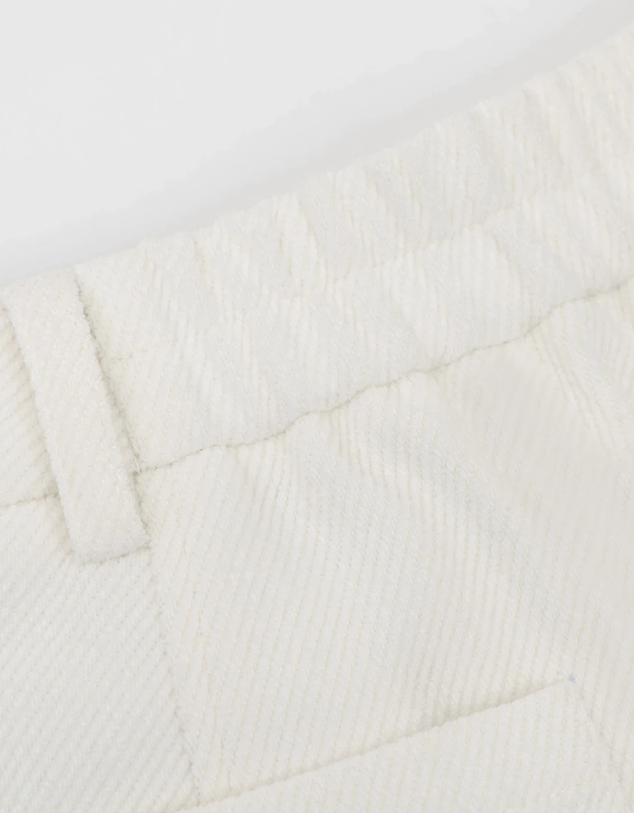 High Waist Twill Wide Leg Straight LongTrousers