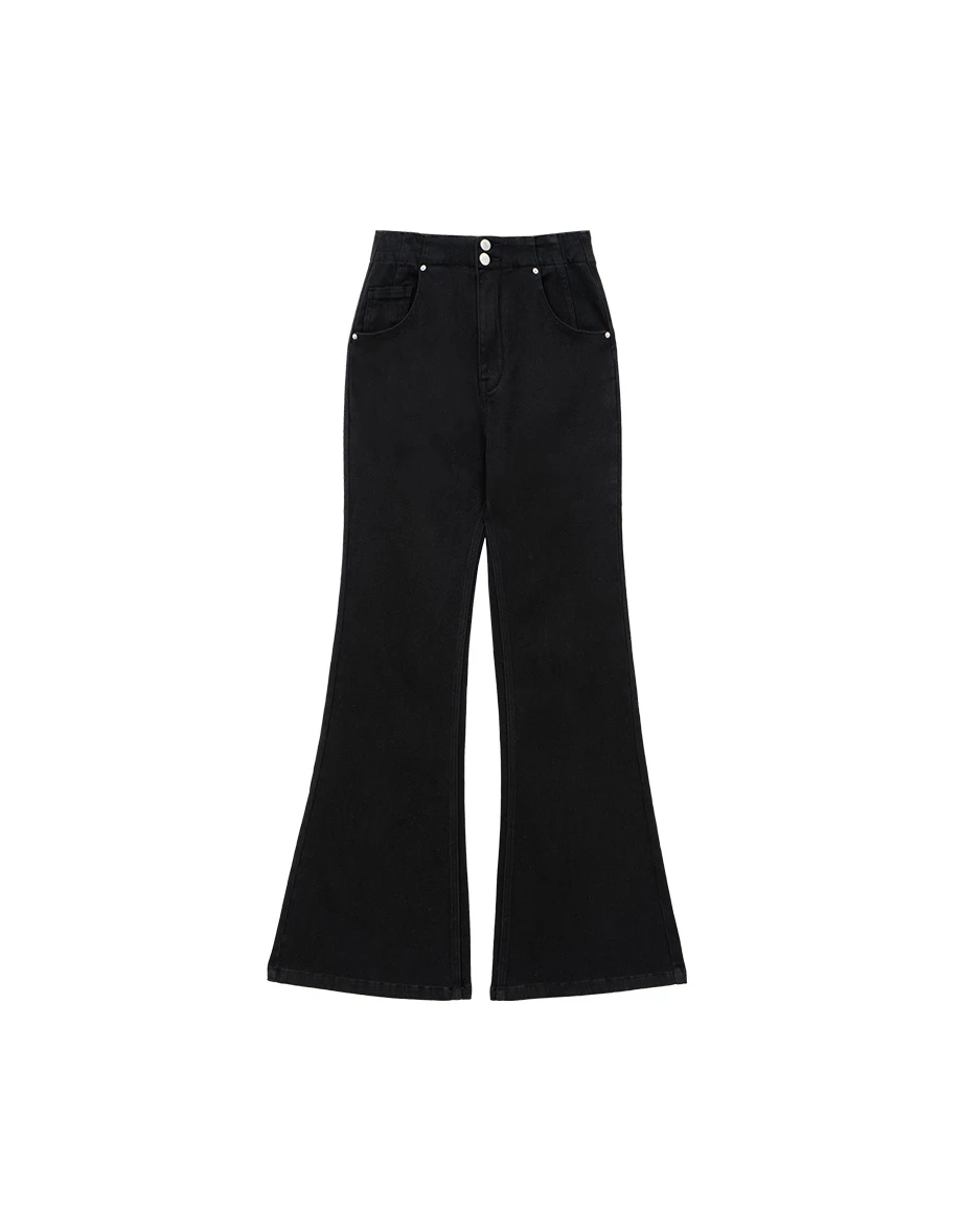 【AIRY HOURGLASS】Perfect Waistline Double Button Fleece Lined Flared Pants