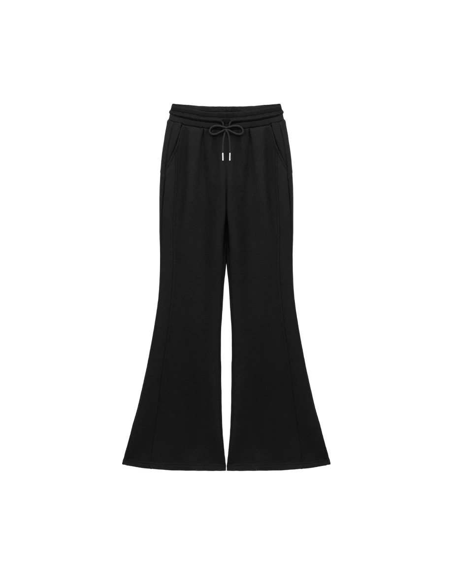 Drawstring Waist Wide Leg Flared Lounge Pants