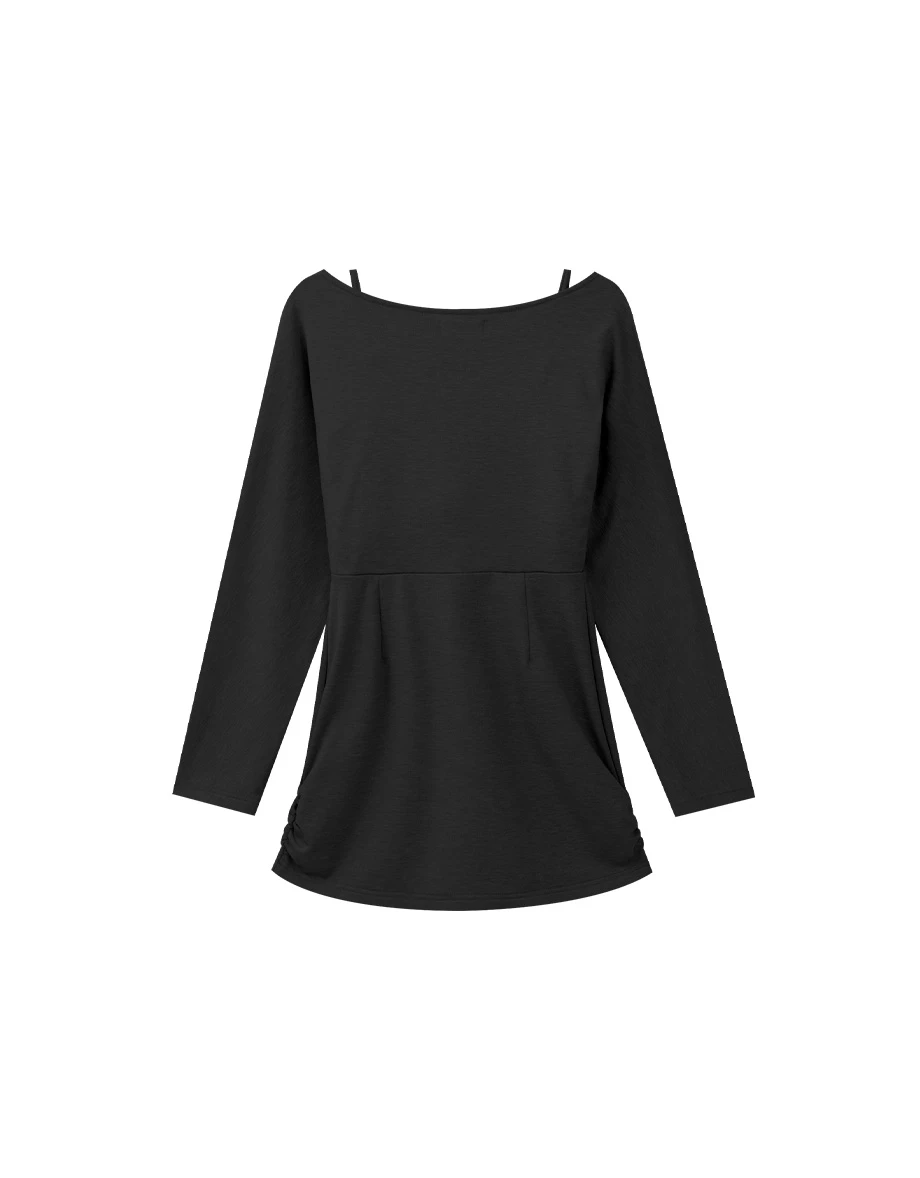 【Heat Tech】Layered Camisole Inspired V Neck Bodycon Padded Mini Dress 【Heat Tech】Layered Camisole Inspired V Neck Bodycon Padded Mini Dress