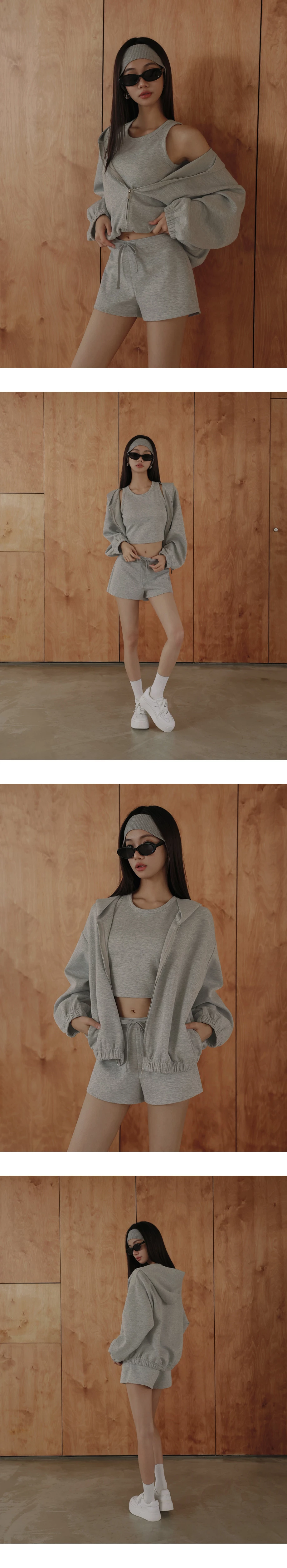 Soft Stretch Cotton Oversized Elastic Hem Zip Up Hoodie Jacket