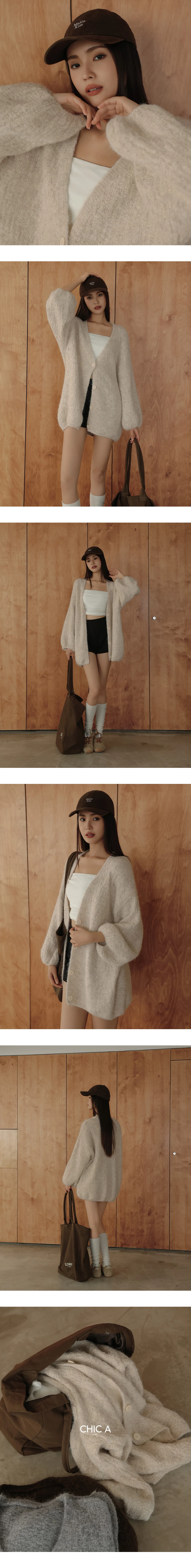 Soft Fuzzy V Neck Button Front Oversized Cardigan Soft Fuzzy V Neck Button Front Oversized Cardigan