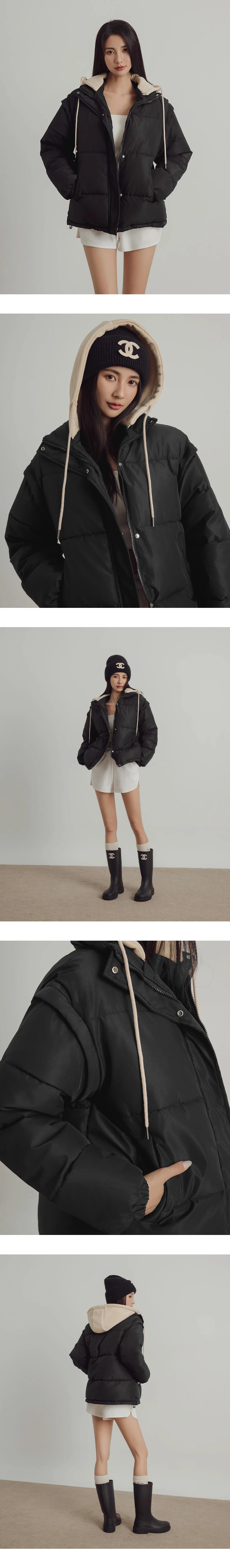 Oversized Convertible Hooded Puffer Jacket Oversized Convertible Hooded Puffer Jacket